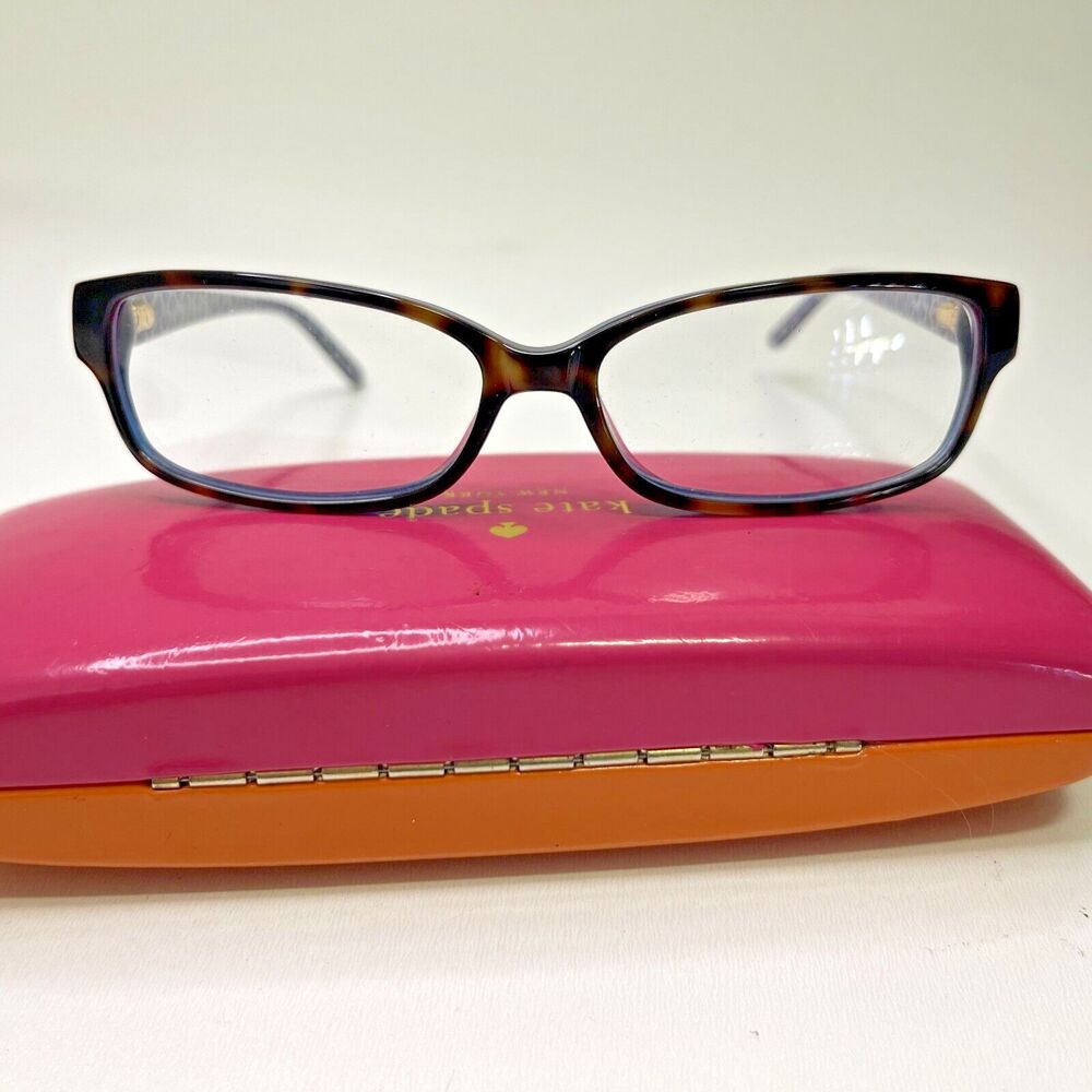 Kate Spade NY Blue Brown Tortoise Rectangular Eyeglasses Lorelei OX22 50 14 135